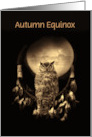 Autumn Equinox Native American Inspired with Dreamcatcher Owl Custom card