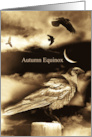 Autumn Equinox Mabon Ravens or Crows and Moon Mystical card
