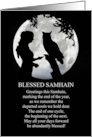 Samhain Sabbat with Girl and Owl In Silver Moonlight card
