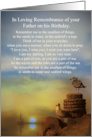 Father Remembrance with Seagulls and Sailboat in Sunset Poem card