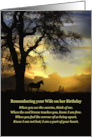 Wife Birthday Remembrance with Horse and Sunset and Poem card