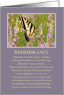 Remembrance Birthday Spiritual with Butterfly and Flowers card