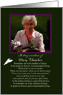 Sympathy Remembrance Tribute Custom Photo and Name with Poem card