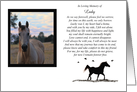 Horse Sympathy Memorial Custom Photo and Name Keepsake card