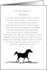 Horse Sympathy Horses Name Memorial Tribute Custom card