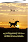 Horse Sympathy Horses Name Memorial Tribute Custom card