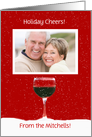 Christmas Holiday Photo Wine Cheers Happy Holidays card