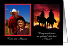 Wedding Photo Card Congratulations Country Western Getting Hitched card