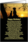 Birthday Dog and Cat Benefits of Getting Older with Birds and Sunset card