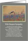 Sympathy with Hummingbird and Flowers Spiritual Remembrance card
