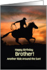 Brother Birthday Customizeable Country Western Cowboy Enjoy the Ride card