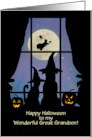 Great Grandson Halloween Cute Pets and Witch Custom Text and Pumpkins card