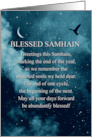 Samhain Celtic Inspired with Clouds Stars Moon and Raven card