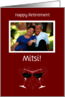 Retirement Congratulations Custom Photo and Name Funny Wine card