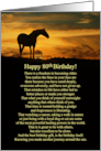 80th Birthday With Horse and Sunset Tribute The Gift of Being Older card