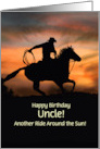 Uncle Birthday Roping Cowboy Country Western Custom Text card