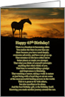 65th Birthday Getting Older Wise and Kind Words With Horse and Sunset card