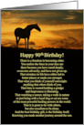 90th Birthday Milestone Horse in Sunset Kind Words card