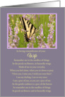 Birthday of Wife Remembrance Spiritual With Butterfly and Flowers card