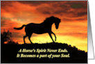 Sympathy Horses Spirit Beautiful Spiritual Horse and Sunset card