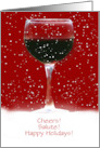 Christmas Holiday From Our House Home to Yours Wine Custom Cheers card