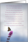 Sympathy Spiritual with Poem Butterfly and Flower Poem for Grief card
