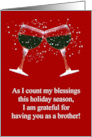 Brother Holiday Funny Wine Christmas Toasting Wine Glasses card