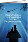 Son and Daughter in Law Happy Holidays Christmas Super Cute Custom card