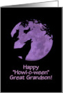 Great Grandson Happy Halloween with Wolf Owl Witch Cute Custom card