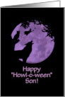 Son Happy Halloween Super Cool Cute Wolf Owl Witch Cat Customizable card