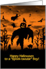 Happy Halloween for Kid Boy Spooky Jack O Lantern and Scarecrow Custom card