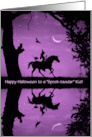 Happy Halloween Kids With Whimsical and Cute Witch Unicorn Custom card