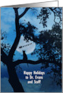 Happy Holidays to Veterinarian and Office Staff Cute Cat Custom Text card