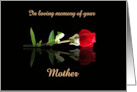 Anniversary of Death Remembrance of Mother Single Rose Love Custom card