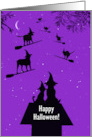Halloween From Our House to Yours Cute Dogs and Cat Witches Custom card