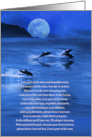 Anniversary of Death Remembrance Dolphins Ocean Poem with Moon card