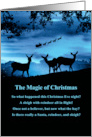 Christmas Magic with Deer and Santa Cute Believe Poem card