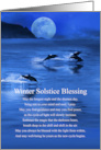 Winter Solstice Blessings Poem Sea Ocean Dolphins and Moon card