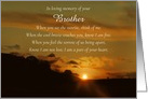 Brother Anniversary of Passing Death Spiritual Poem with Sunset Custom card