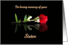 Sister Loving Memory on the Anniversary of Death Custom Rose card