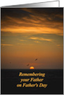 Father’s Day Remembrance with Seagulls Ocean and Sunset card
