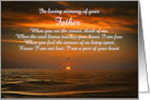 Father Sympathy with Sunset water Sea and Birds Spiritual Poem Custom card