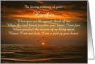 Sympathy for Brother Custom Cover with Ocean and Sunset Poem card