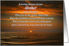 Birthday Remembrance for Mother Sunset on the Ocean with Poem card