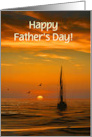 Father’s Day Sailboat on the Ocean Customizable Sailing Sunset card