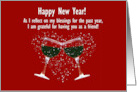 New Years Funny Wine Themed for Friend Custom Text with Heart card