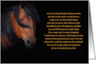 Beautiful Horse Sympathy Memorial with Bay Horse an Spiritual Poem card