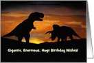 Kid Happy Birthday with Dinosaurs T Rex Custom Text on the Cover card