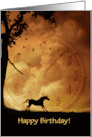 Birthday Timeless Spirit with Pocket Watch and Galloping Horse Custom card