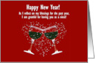 Niece Happy New Year Funny Customizable Wine Themed card